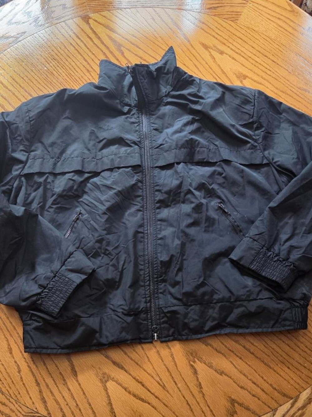 Vintage 90s Hidden Agenda Black Windbreaker Jacket Made in USA XL